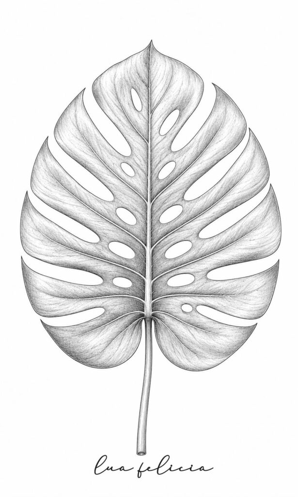 Desenho botânico de Costela-de-adão