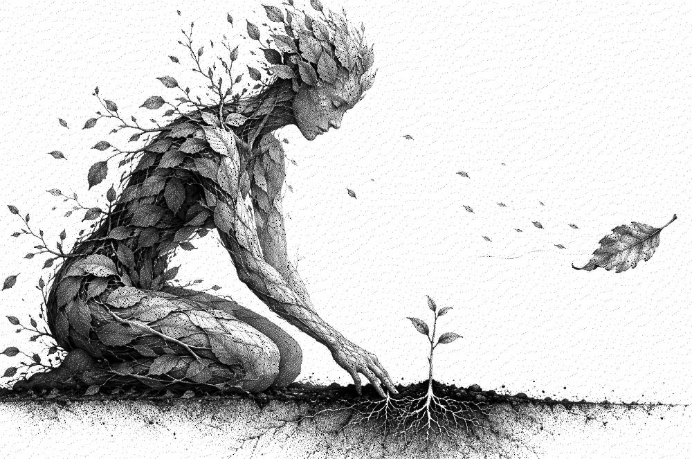 Encoste as mãos na terra, lua.